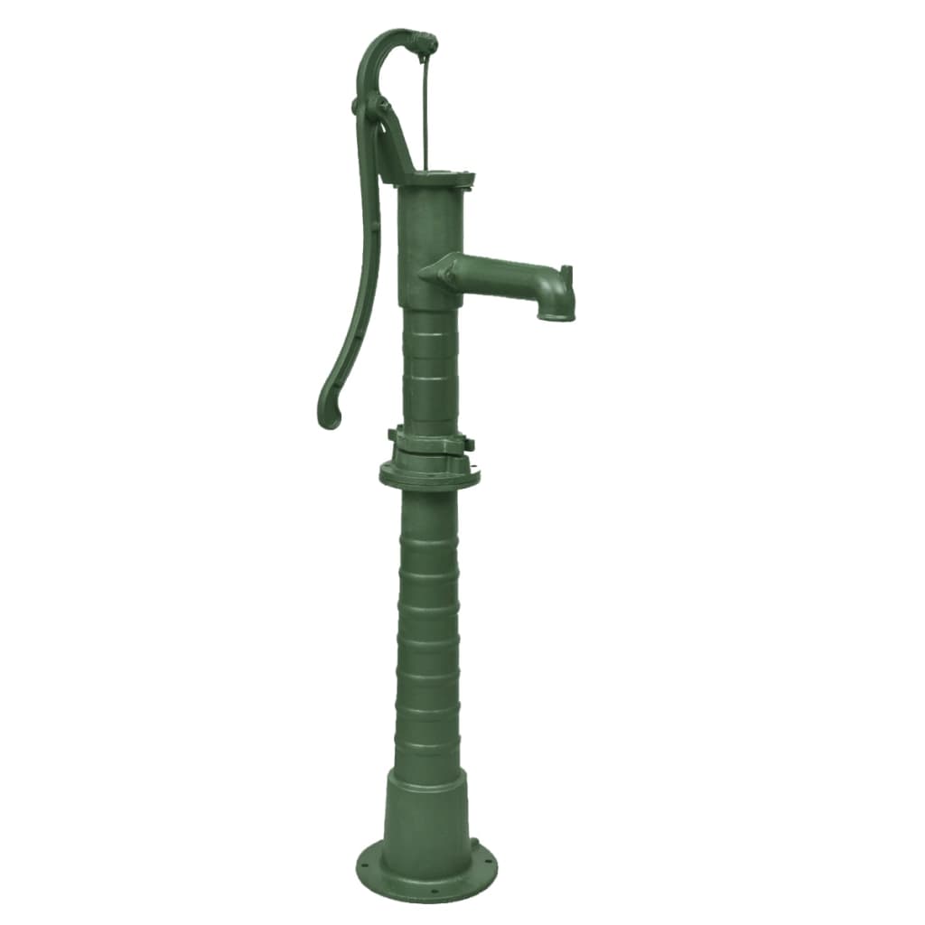 Garden water pump with cast iron stand