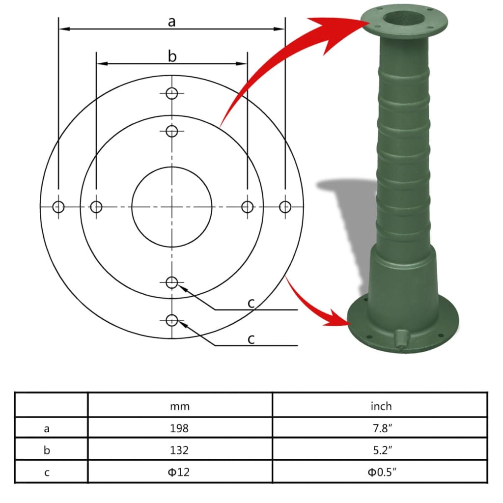 Garden water pump with cast iron stand