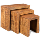 Nesting table 3 pcs Solid mango wood