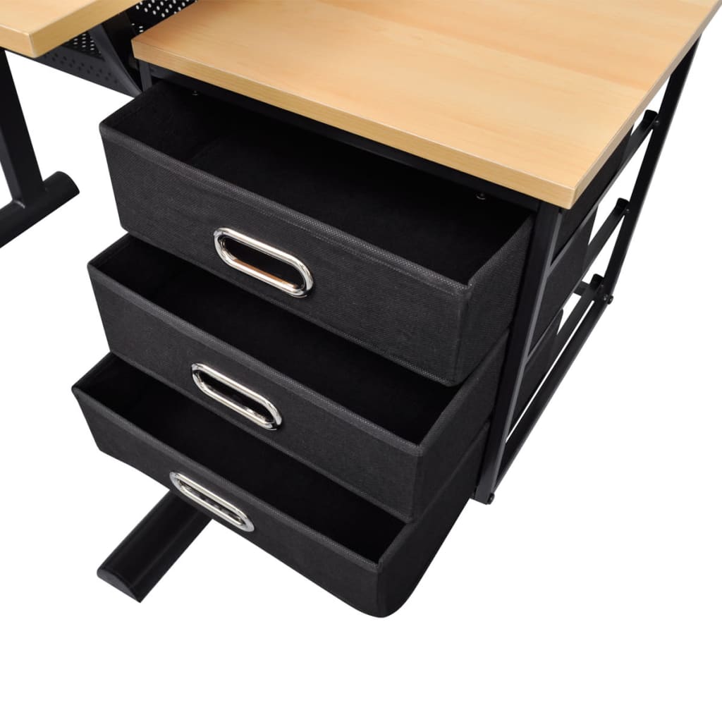 3-Drawer Tilting Drafting Table with Stool