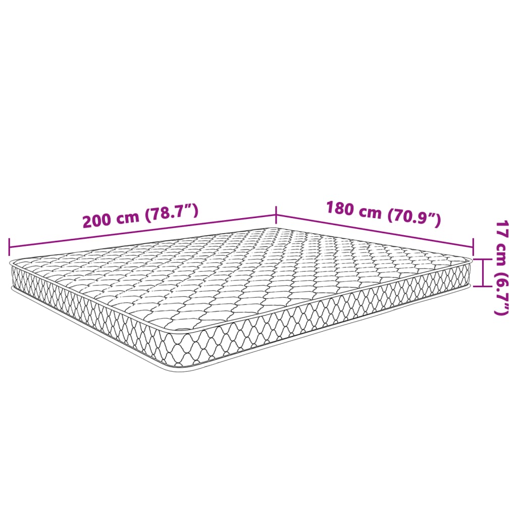 Matelas en mousse à mémoire de forme 200 x 160 x 17 cm