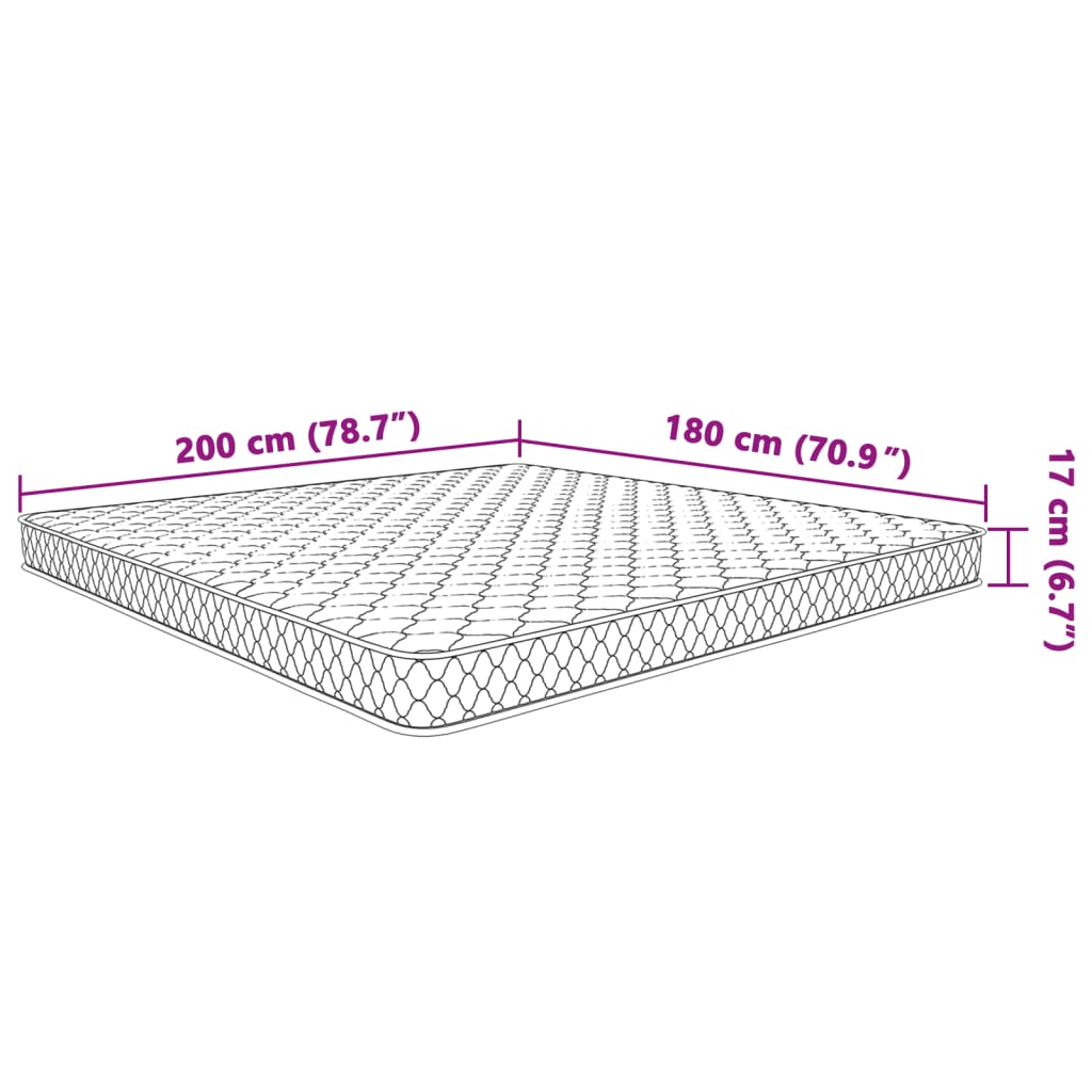 Matelas en mousse à mémoire de forme 200 x 180 x 17 cm