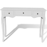 Table de console et coiffeuse avec 3 tiroirs Blanc