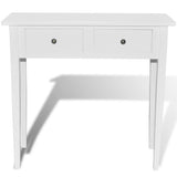 Table de console et coiffeuse avec 2 tiroirs Blanc