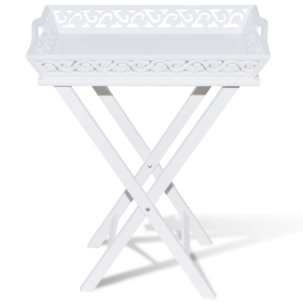 Table d'appoint avec plateau Blanc