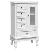 Armoire avec 5 tiroirs et 2 étagères Blanc