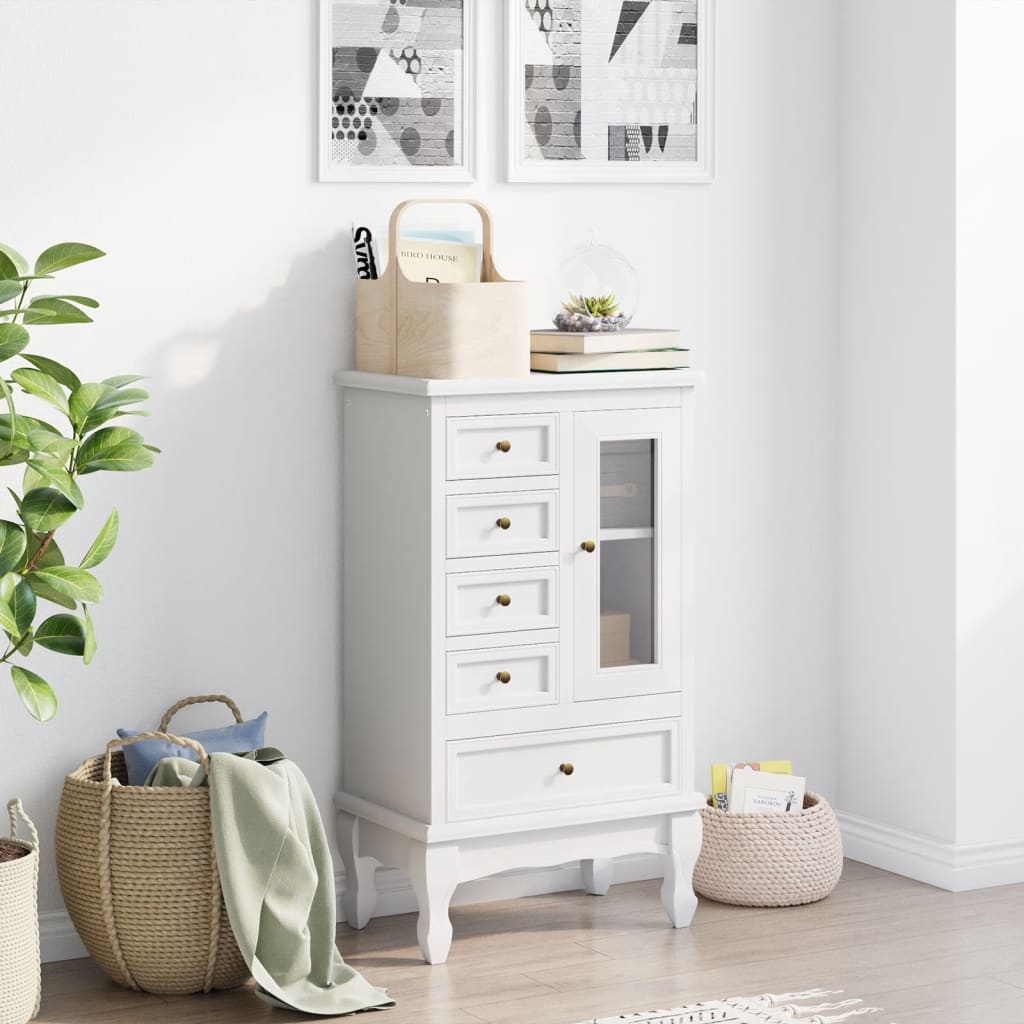 Wardrobe with 5 drawers and 2 shelves White