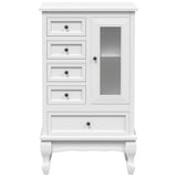 Armoire avec 5 tiroirs et 2 étagères Blanc