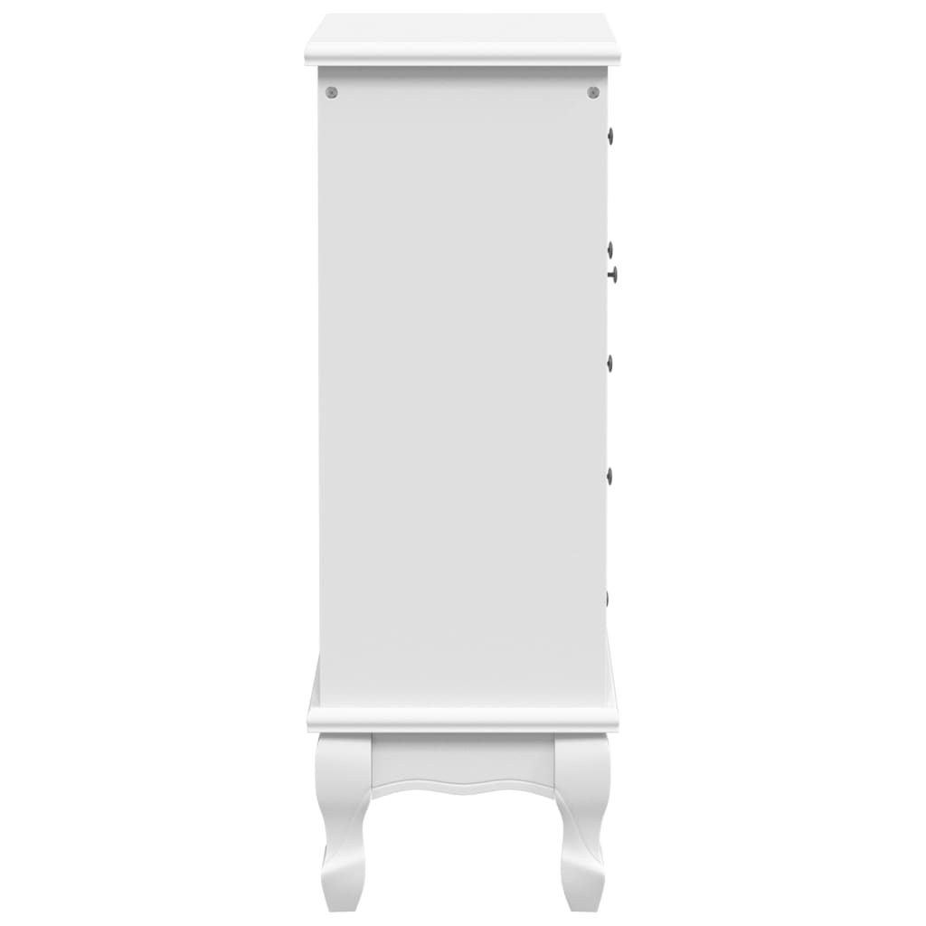 Armoire avec 5 tiroirs et 2 étagères Blanc