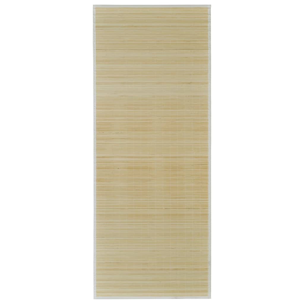 Tapis en bambou naturel à latte rectangulaire 80 x 200 cm