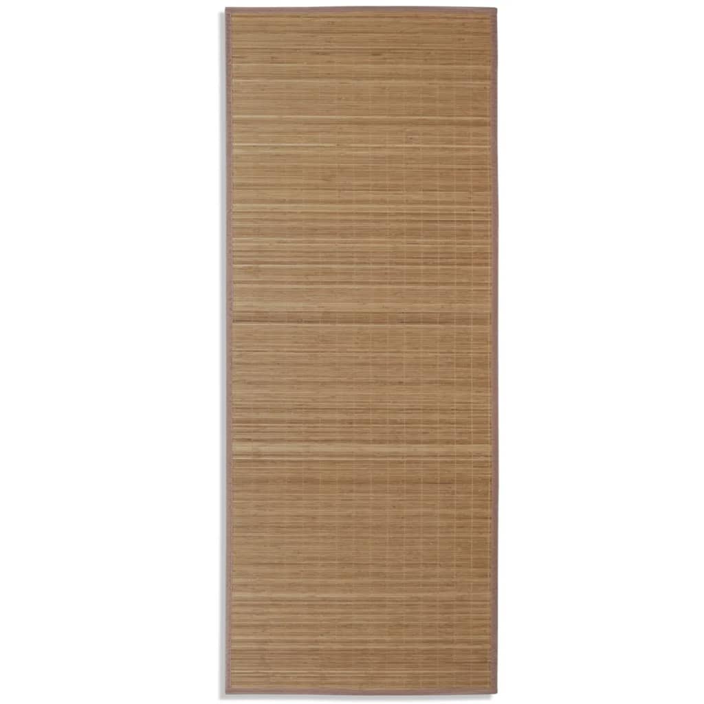 Tapis en bambou marron à latte rectangulaire 80 x 200 cm