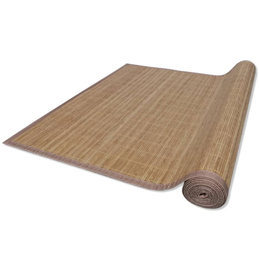 Tapis en bambou marron à latte rectangulaire 80 x 200 cm