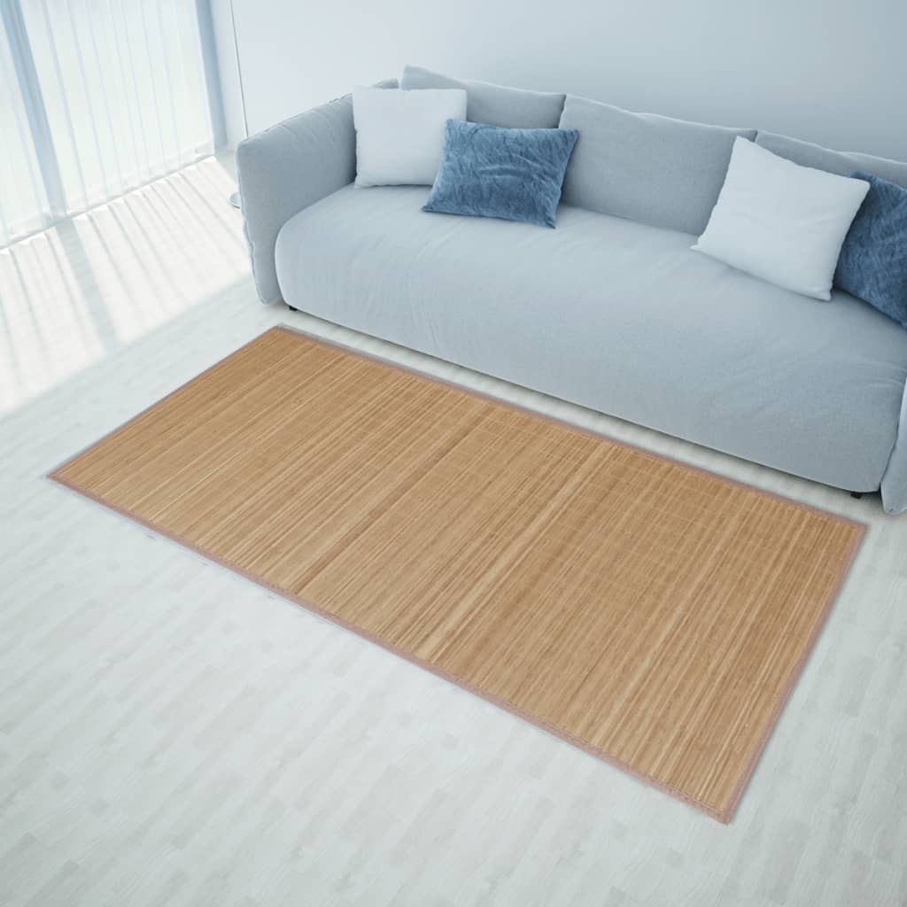 Tapis en bambou marron à latte rectangulaire 120 x 180 cm