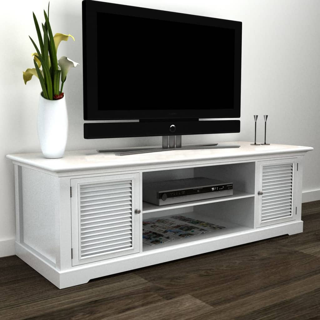 Meuble TV Blanc Bois