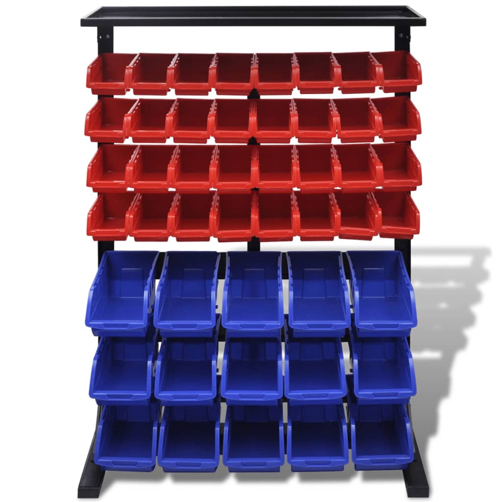 Étagère à outils de garage Bleu et rouge