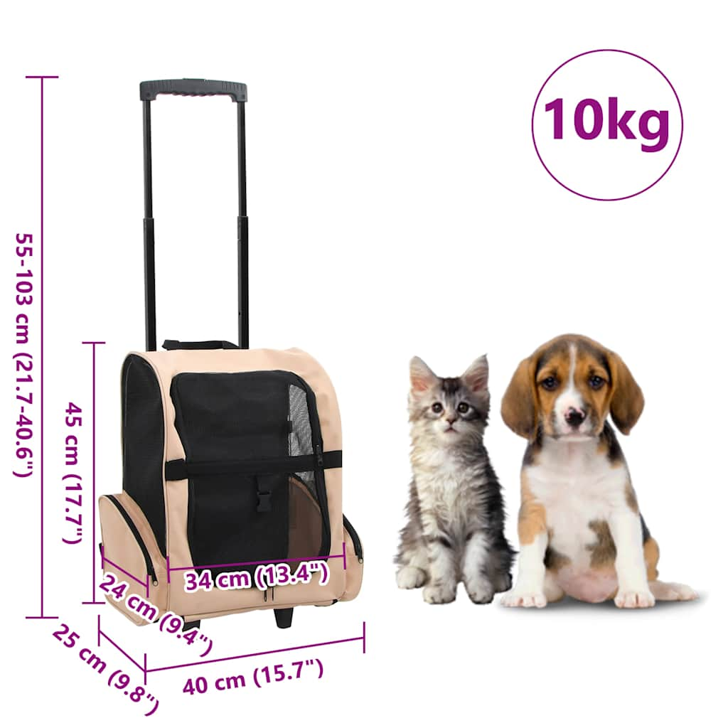 Beige Foldable Multi-Purpose Pet Cart