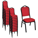 Chaises à manger lot de 20 rouge tissu