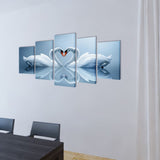 Set of printed wall canvases Swans 200 x 100 cm