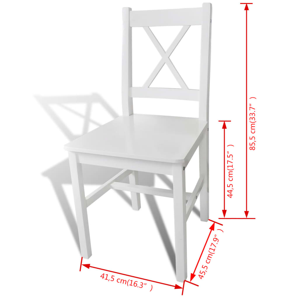 Chaises à manger lot de 4 blanc bois de pin