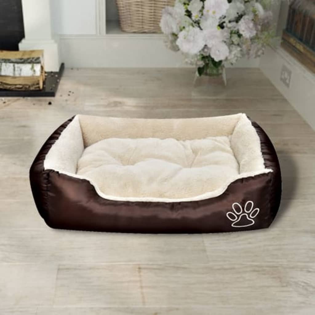 Lit chaud pour chiens avec coussin rembourrée L