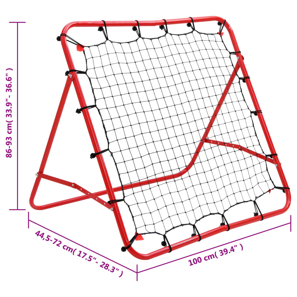 Verstellbares Fußball-Abprallnetz 100x100 cm