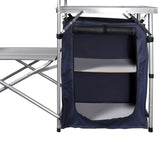 Unité de cuisine de camping pliable avec pare-vent Aluminium