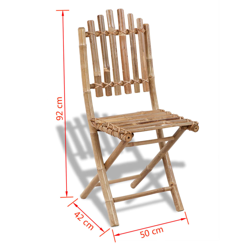 Chaises pliables de jardin lot de 2 Bambou