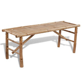 Table de brasserie avec 2 bancs 100 cm Bambou