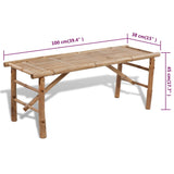 Table de brasserie avec 2 bancs 100 cm Bambou