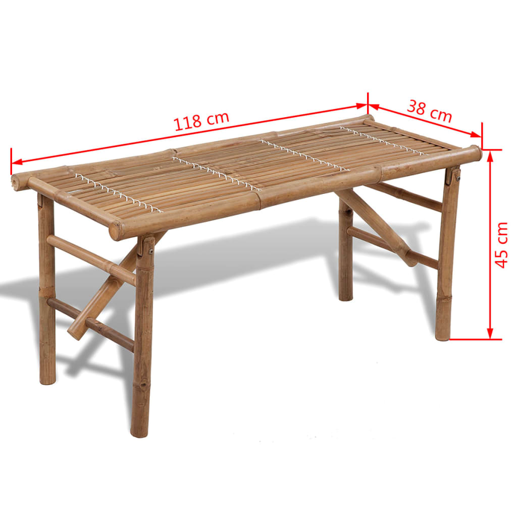 Klappbare Gartenbank 118 cm Bambus