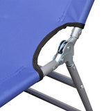 Chaise longue pliable acier enduit de poudre bleu