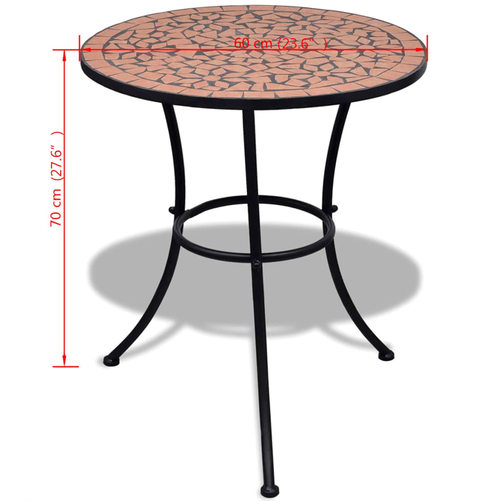 Table de bistro Terre cuite 60 cm Mosaïque