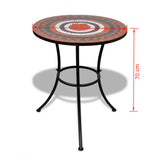 Terracotta and white bistro table 60 cm Mosaic