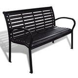 Banc de jardin 125 cm acier et WPC noir