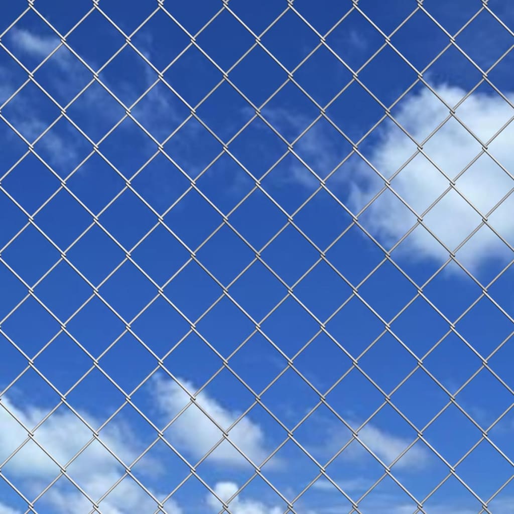 Chain link fence Galvanized steel 15x0.8 m Silver