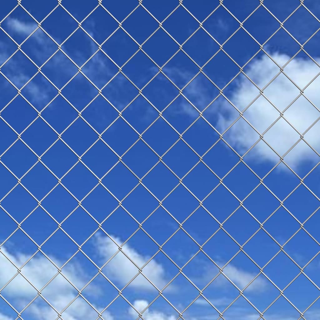 Chain link fence and galvanized steel posts 15x1 m