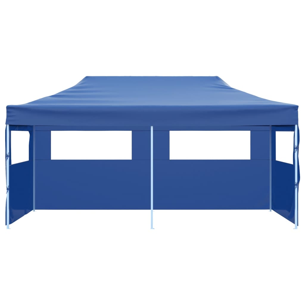 Tente de réception pliable bleue 3 x 6 m