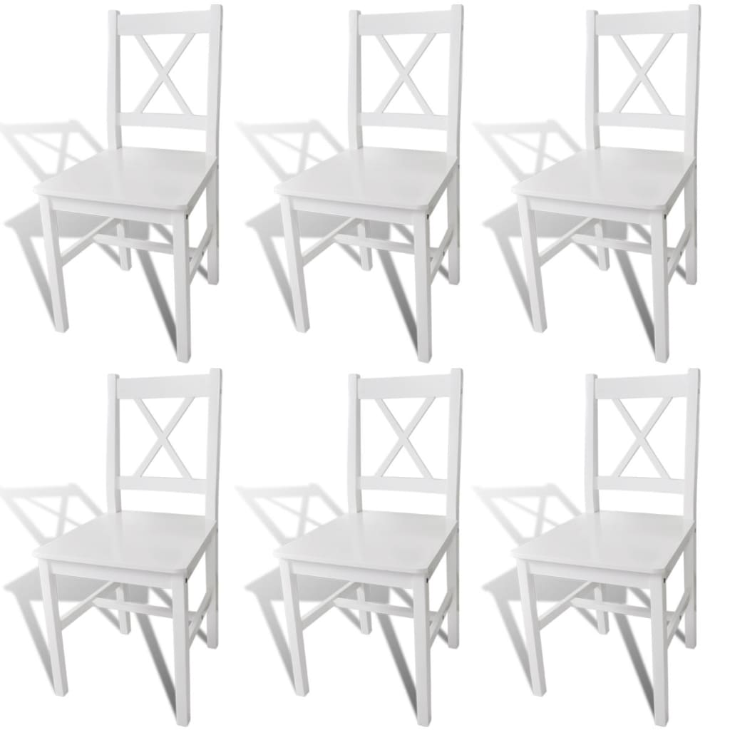 Chaises à manger lot de 6 blanc pinède