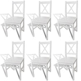 Chaises à manger lot de 6 blanc pinède