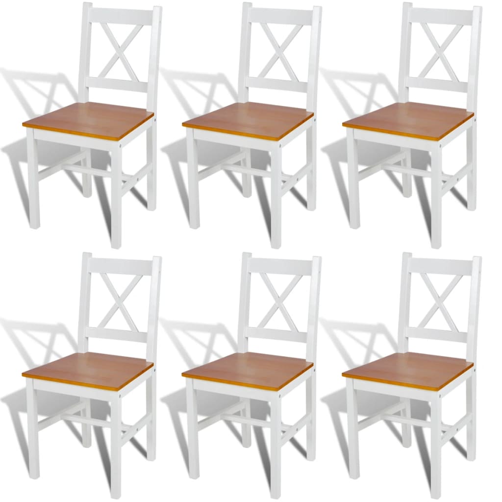 Chaises à manger lot de 6 blanc pinède