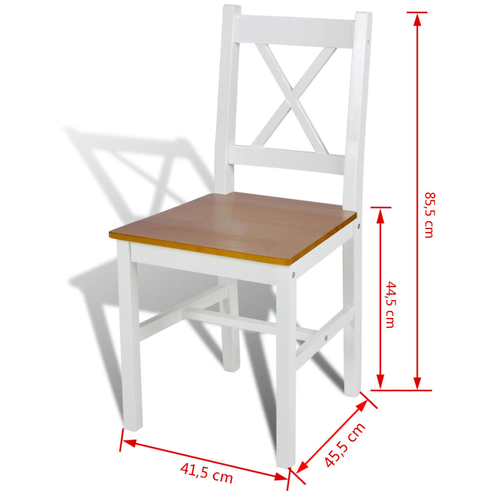 Chaises à manger lot de 6 blanc pinède