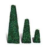 Set of 3 pyramidal artificial shaped boxwoods