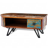 Coffee table with iron legs Solid reclaimed wood