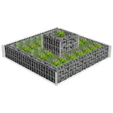 Jardinière en gabion Acier galvanisé 120x120x20 cm