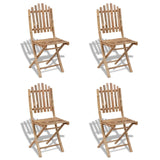 Chaises pliables d'extérieur Bambou 4 pcs