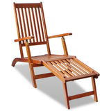 Chaise de terrasse avec repose-pied Bois d'acacia solide