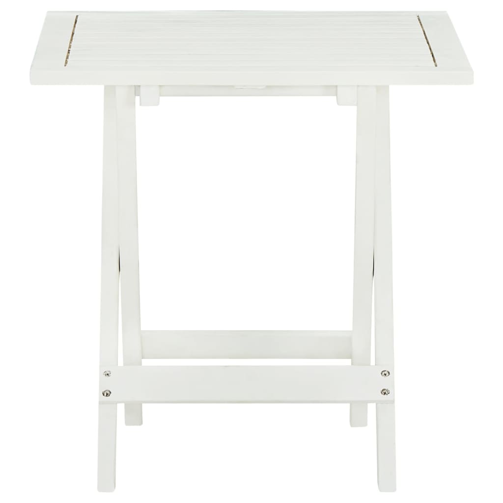 Table de bistro Blanc 46x46x47 cm Bois d'acacia massif