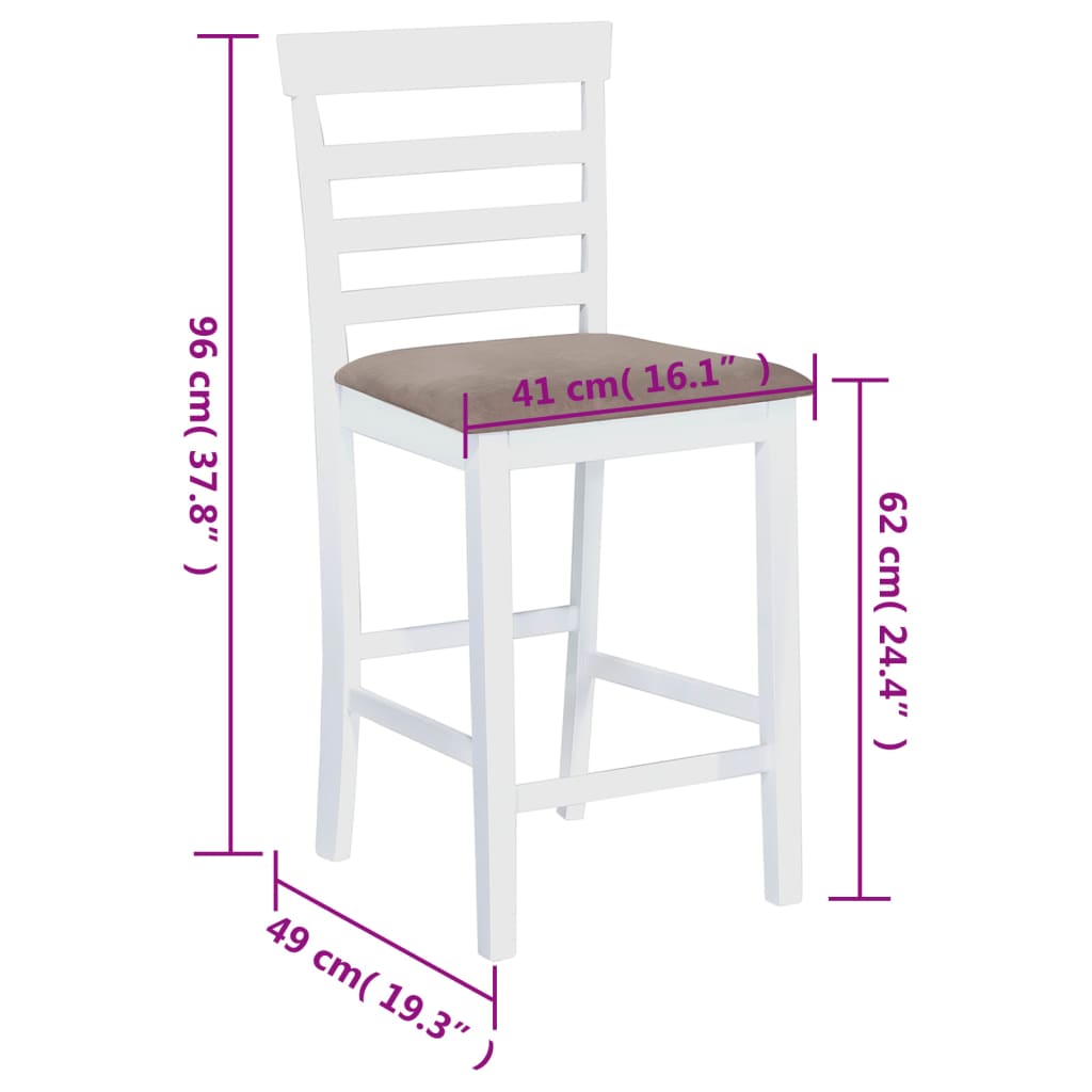 Barstühle 2er-Set aus weißem Stoff