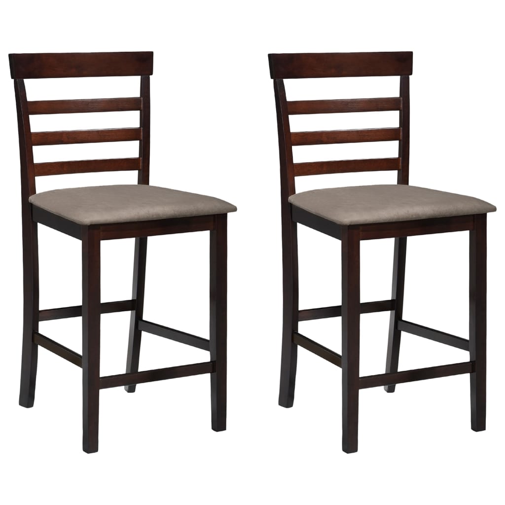 Tabourets de bar lot de 2 Marron Tissu