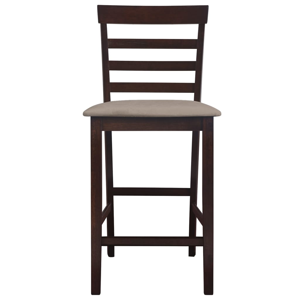 Tabourets de bar lot de 2 Marron Tissu